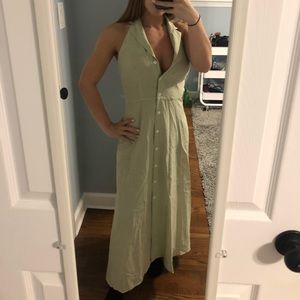 Boston Proper Halter Plaid Button Down Dress